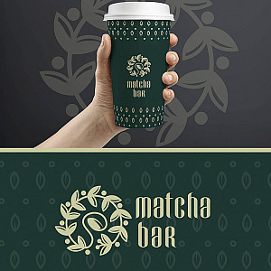 Наше портфолио - Логотип и фирменный стиль для "Matcha bar"