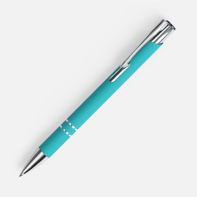 Ручка шариковая Keskus Soft Touch, бирюзовая